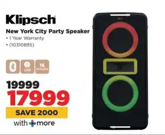 Klipsch New York City Party Speaker