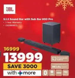 HiFi Corp JBL 5.1.2 Sound Bar with Sub Bar 800 Pro offer