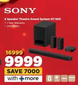 HiFi Corp Sony 6 Speaker Theatre Sound System HT-S60 offer