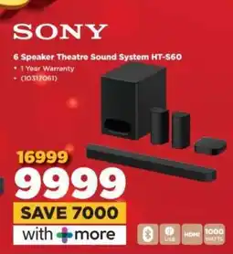 HiFi Corp Sony 6 Speaker Theatre Sound System HT-S60 offer