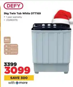 HiFi Corp DEFY 9KG Twin Tub White DTT169 offer