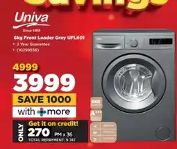 HiFi Corp Univa 6kg Front Loader Grey UFL601 offer