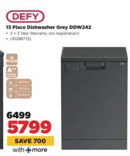 HiFi Corp DEFY 13 Place Dishwasher Grey DDW242 offer