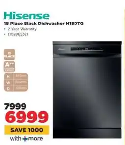HiFi Corp Hisense 15 Place Black Dishwasher H15DTG offer