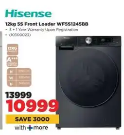 HiFi Corp Hisense 12kg 5S Front Loader WF5S1245BB offer
