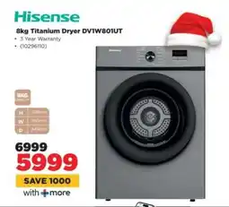HiFi Corp Hisense 8KG Titanium Dryer DV1W801UT offer