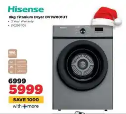 HiFi Corp Hisense 8KG Titanium Dryer DV1W801UT offer