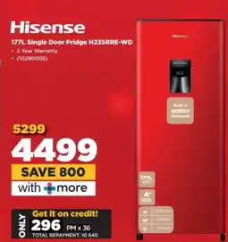 HiFi Corp Hisense 177L Single Door Fridge H235RRE-WD offer