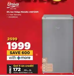 HiFi Corp Univa 81L bar fridge Metallic USD120M offer