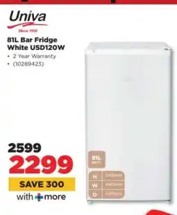 HiFi Corp Univa 81L Bar Fridge White USD120W offer