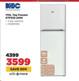 HiFi Corp 170L Top Freezer KTF518-2WH offer