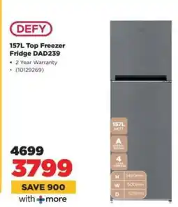 HiFi Corp DEFY 157L Top Freezer Fridge DAD239 offer
