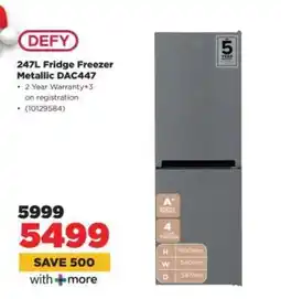 HiFi Corp DEFY 247L Fridge Freezer Metallic DAC447 offer