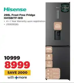 HiFi Corp Hisense 298L Frost Free Fridge H415BITF-WD offer