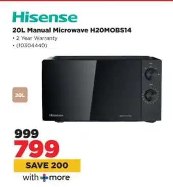 HiFi Corp Hisense 20L Manual Microwave H20MOBS14 offer