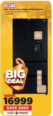 HiFi Corp DEFY 492L French Door Fridge Black DFF440 offer