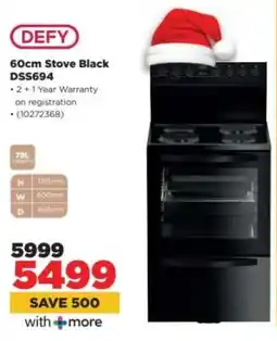 HiFi Corp DEFY 60Cm Stove Black DSS694 offer