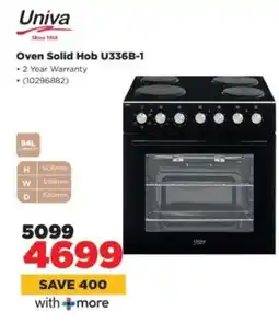 HiFi Corp Univa Oven Solid Hob U336B-1 offer