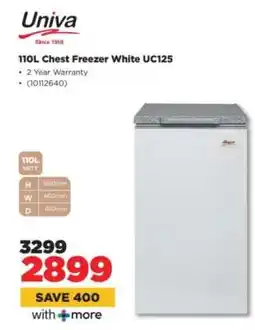 HiFi Corp Univa 110L Chest Freezer White UC125 offer
