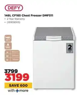 HiFi Corp DEFY 146L CF185 Chest Freezer DMF511 offer