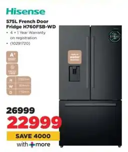 HiFi Corp Hisense 575L French Door Fridge H760FSB-WD offer