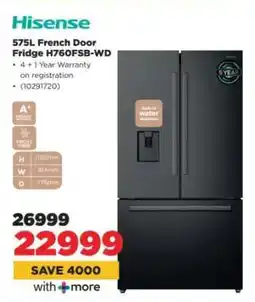HiFi Corp Hisense 575L French Door Fridge H760FSB-WD offer