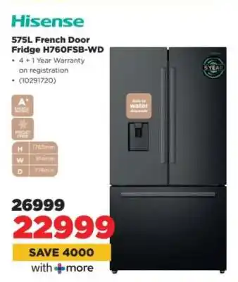 Hisense 575L French Door Fridge H760FSB-WD