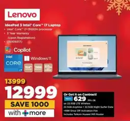 HiFi Corp Lenovo IdeaPad 3 Intel Core i7 Laptop offer