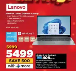 HiFi Corp Lenovo IdeaPad 1 Intel Celeron Laptop offer