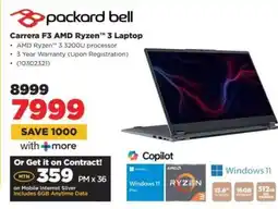 HiFi Corp Packard Bell Carrera F3 AMD Ryzen 3 Laptop offer