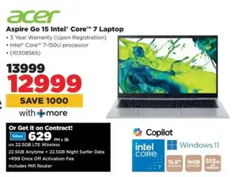 HiFi Corp Acer Aspire Go 15 Intel Core 7 Laptop offer