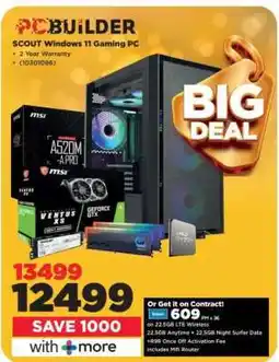 HiFi Corp PCBuilder SCOUT Windows 11 Gaming PC offer