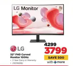 HiFi Corp LG 32 FHD Curved Monitor 100Hz offer