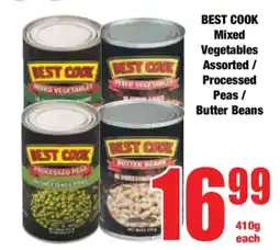 Boxer BEST COOK Mixed Vegetables Assorted / Processed Peas / Butter Beans offer