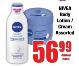 Boxer NIVEA Body Lotion / Cream Assorted offer