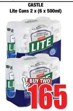 Boxer CASTLE LITE CANS 2 X (6 X 500ML) offer
