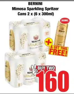 Boxer BERNINI MIMOSA SPARKLING SPRITZER CANS 2 X (6 X 300ML) offer