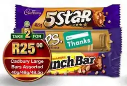 Take 'n Pay Cadbury Large Bars Assorted offer