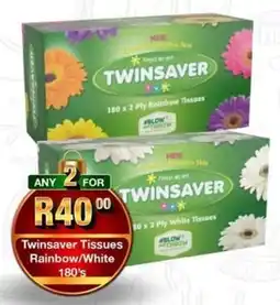 Take 'n Pay Twinsaver Tissues Rainbow/ White offer