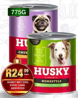 Take 'n Pay Husky wet dog food cans assorted offer