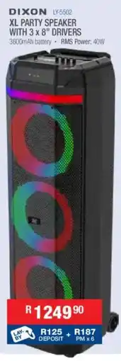 Cash Crusaders Dixon xl party speaker with 3 x 8" drivers offer