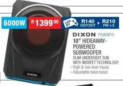 Cash Crusaders Dixon 10" hideaway-powered subwoofer offer