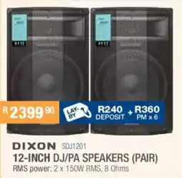 Cash Crusaders Dixon 12-inch dj/pa speakers offer