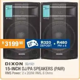 Cash Crusaders Dixon 15-inch dj/pa speakers offer