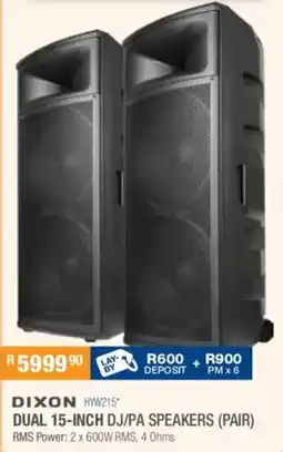 Cash Crusaders Dixon dual 15-inch dj/pa speakers offer