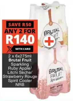 Checkers Liquor Shop Brutal Fruit Sparkling Ruby Apple/ Litchi Sèche/ Strawberry Rouge Spirit Cooler NRB offer
