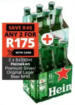 Checkers Liquor Shop Heineken Premium Silver/ Original Lager Beer NRB offer