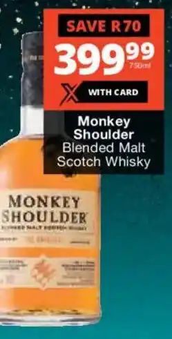 Checkers Liquor Shop Monkey Shoulder Blended Malt Scotch Whisky offer