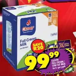 Shoprite Clover full cream/ low fat milk offer