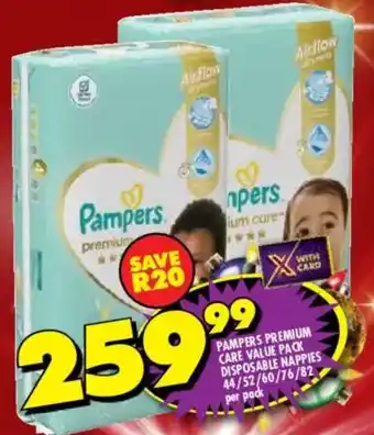 Pampers premium care value pack disposable nappies